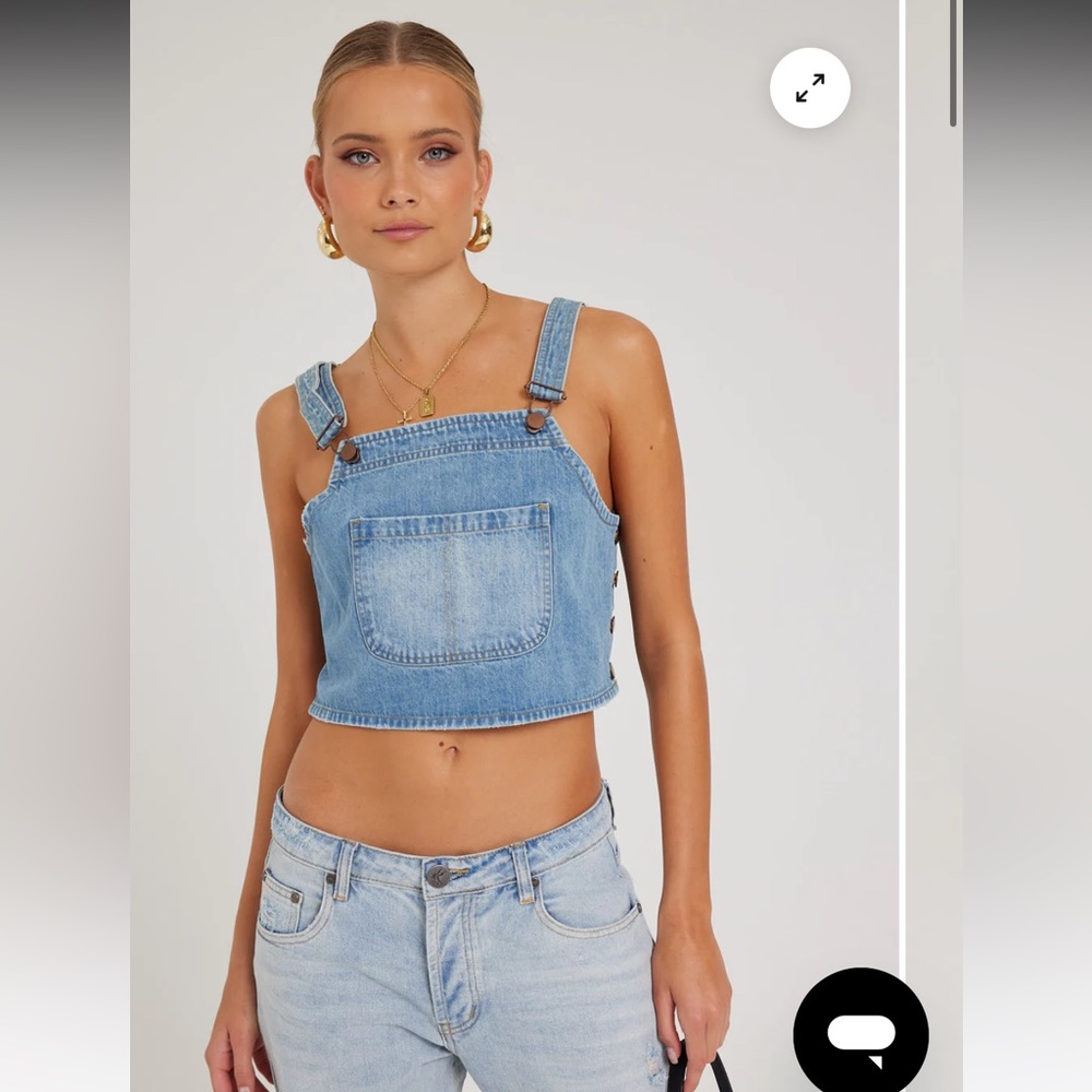 NWT One Teaspoon Denim Pinafore Top